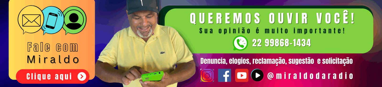 Fale com o Miraldo no WhatsApp